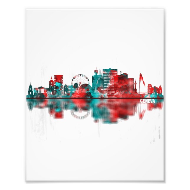 Impression Photo Geneva Switzerland Skyline (Devant)