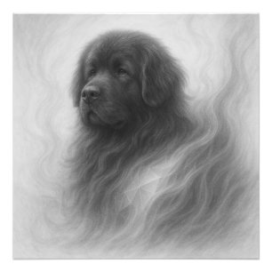 Impression Photo Gentle Guardian – Portrait de chien Terre-Neuve