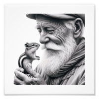 Gentle Keeper : Homme âgé avec Chipmunk Wall Art