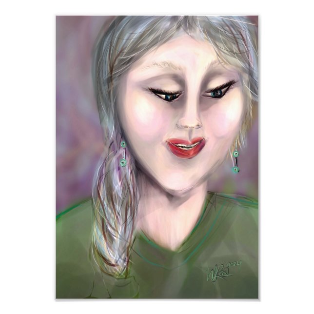 Impression Photo Gentle Knowing Modern Feminine Portrait Wall Art (Devant)