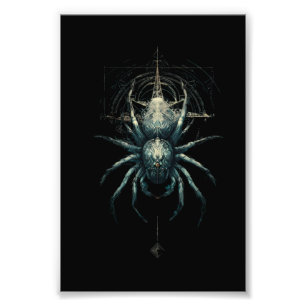 Impression Photo Géométrie Mystique Araignée Occulte Art Sombre