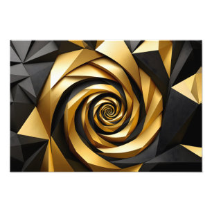 Impression Photo Géométrie spirale dorée