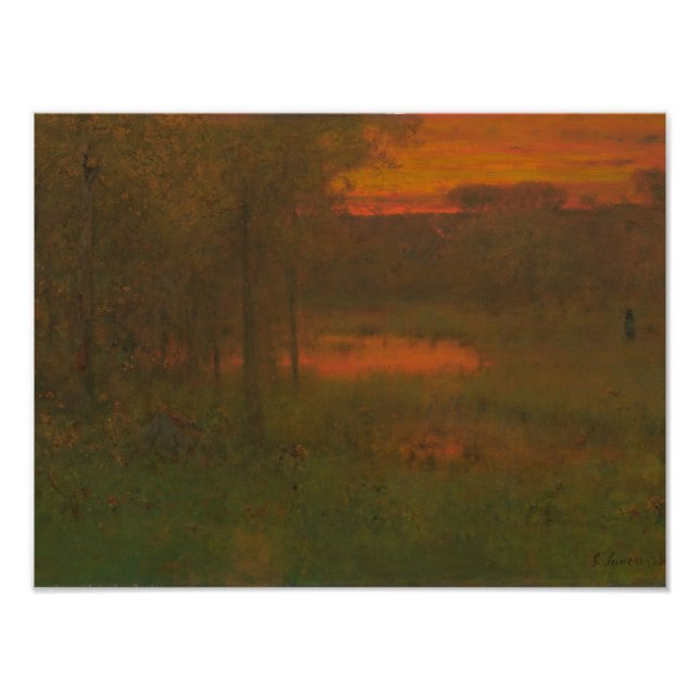 Impression Photo George Inness - Paysage, coucher du soleil (Devant)