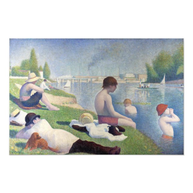 Impression Photo Georges Seurat - Baignades aux Asnières (Devant)