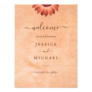 Impression Photo Gerbera Flower sur Mariage de pêche Abstrait