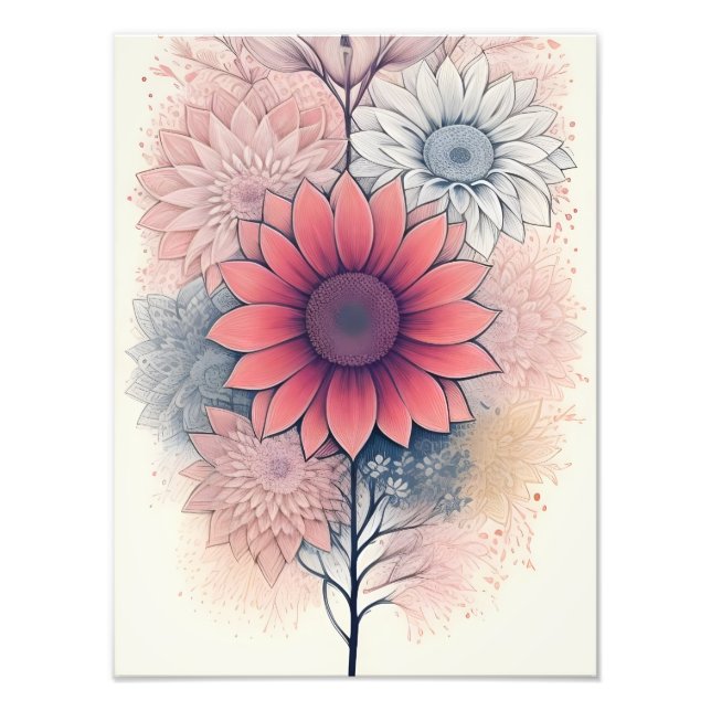 Impression Photo Gerberas rose doux (Devant)