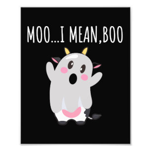 Impression Photo Ghost Cow Moo I Signifie Boo Halloween Cadeau