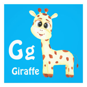 Impression Photo Giraffe personnaliser ABC : Lettre G - Ajouter vot