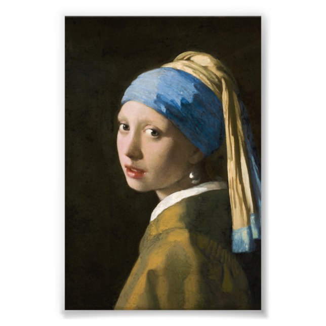 Impression Photo Girl with a Pearl Earring by Johannes Vermeer (Devant)