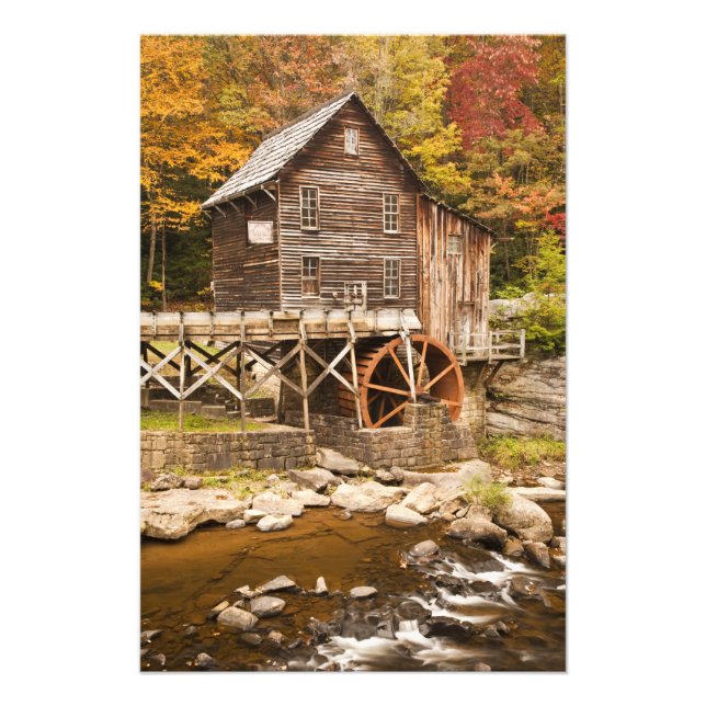 Impression Photo Glade Creek Grist Mill, Parc d'État de Babcock, 2 (Devant)