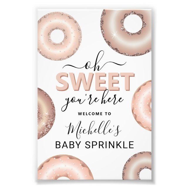 Impression Photo Glitter Donut Baby Sprinkle Girl Welcome (Devant)