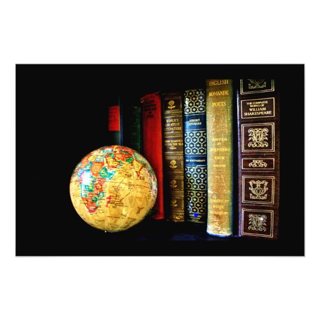 Impression Photo Globe et livres vintages (Devant)