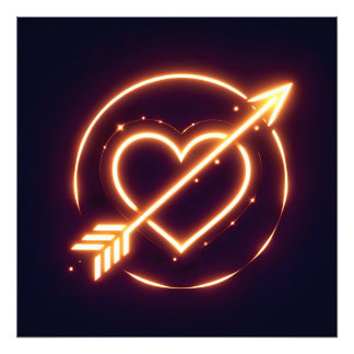 Impression Photo glowing image of a heart with cupid's arrow