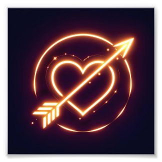 Impression Photo glowing image of a heart with cupid's arrow