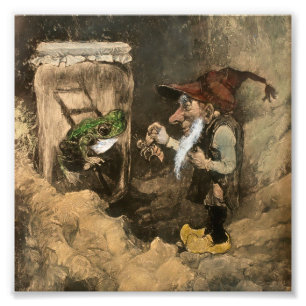 Impression Photo « Gnome et grenouille dans un bocal » par Heinrich