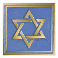 Gold Blue Star de David Art Panel
