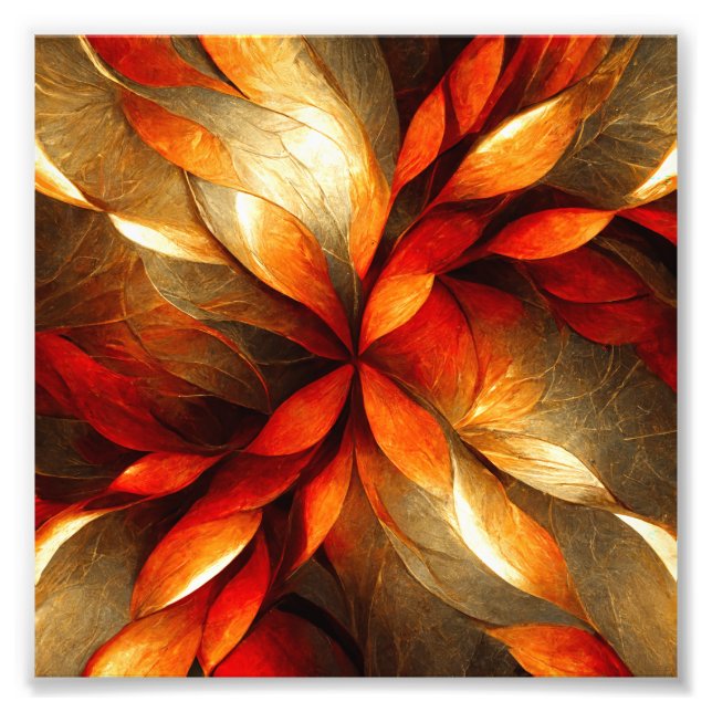 Impression Photo Gold Flake Leaf Art Abstrait (Devant)