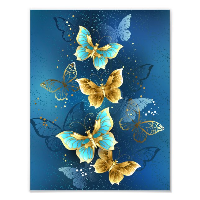 Impression Photo Golden butterflies (Devant)