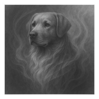 Impression Photo Golden Retriever GeoRealism Portrait – Calm and Lo