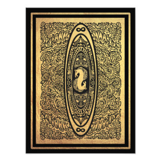 Impression Photo Golden Seahorse Mandala - Ornate Infinity Design