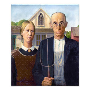Impression Photo Gothic américain Grant Wood
