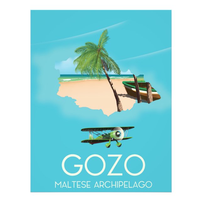 Impression Photo Gozo, archipel maltais Affiche de voyage carte. (Devant)
