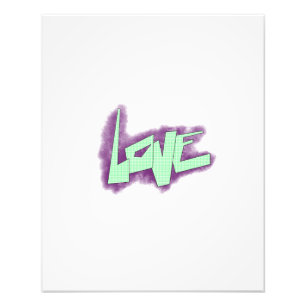 Impression Photo graffiti d'amour violet vert menthe typographie po