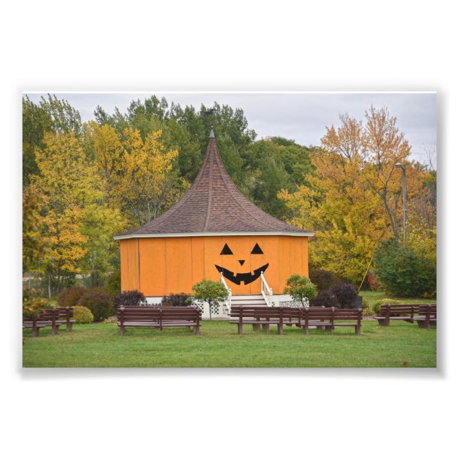 Impression Photo Grand Citrouille Gazebo, Newport, Vermont (Devant)