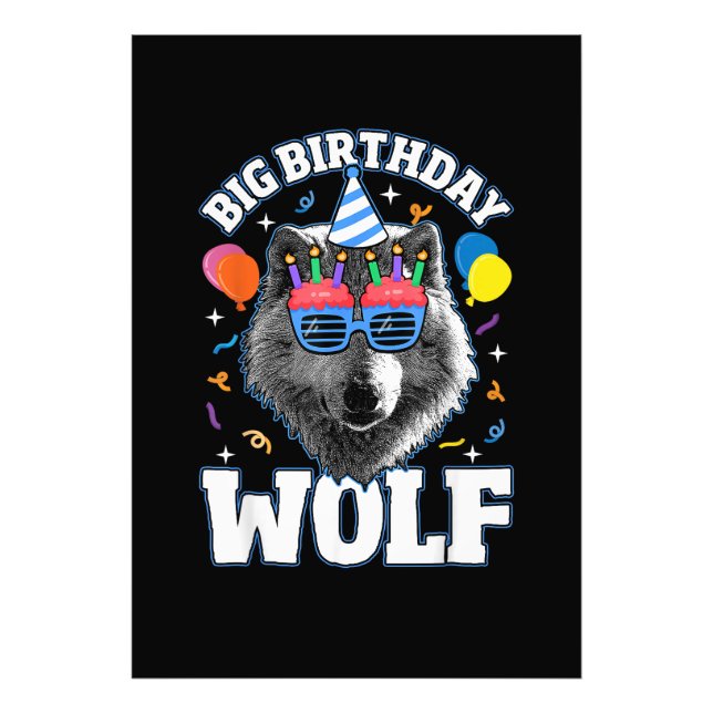 Impression Photo Grand Loup d'anniversaire pour les loups (Devant)