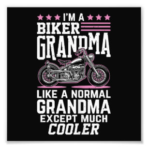 Impression Photo Grand-mère motarde - Grand-mère moto Grand-mère mo