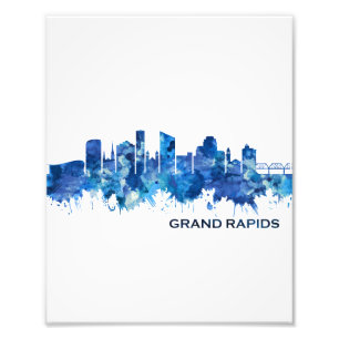 Impression Photo Grand Rapids Michigan Skyline Blue