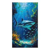 Grand requin blanc Peinture océanique Vibrant Phot