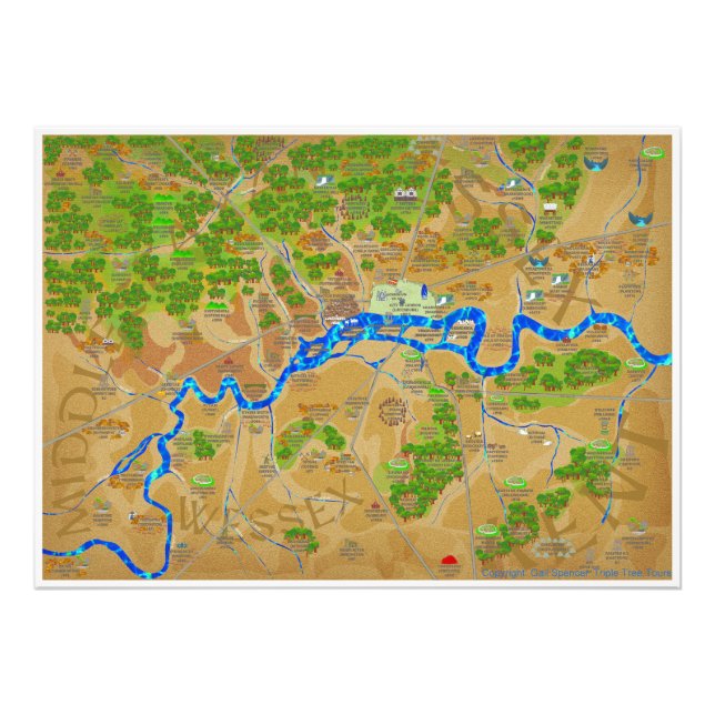 Impression Photo Grande carte historique de Londres (Devant)