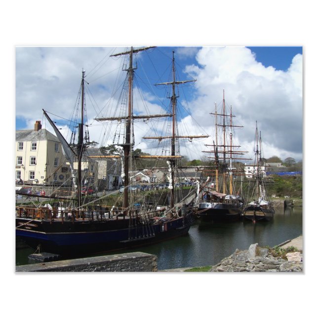 Impression Photo Grands navires à Charlestown Harbour Cornwall (Devant)