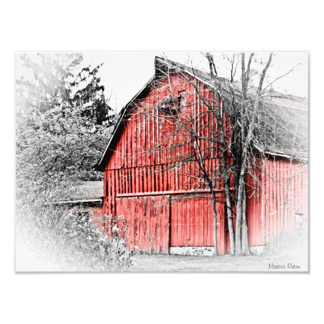 Impression Photo Grange Rouge Magnifique (Devant)