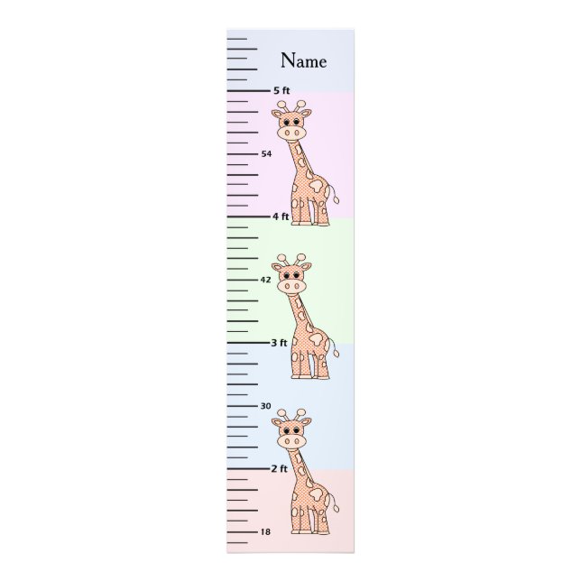 Impression Photo Graphique de croissance pastel de girafe mignon av (Devant)