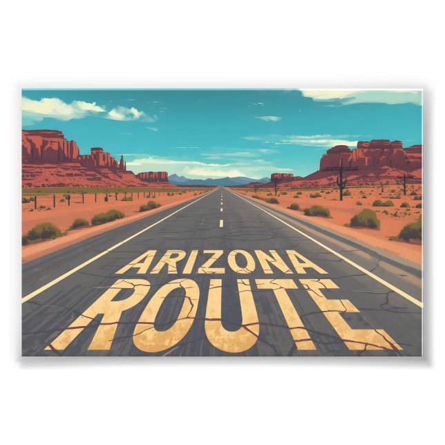Impression Photo Graphisme de la route du désert de l'Arizona (Devant)