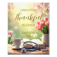 Grateful Merci bienheureux médecin personnalisé