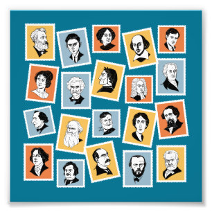 Impression Photo Great writers, poets and playwrights on stamps-1