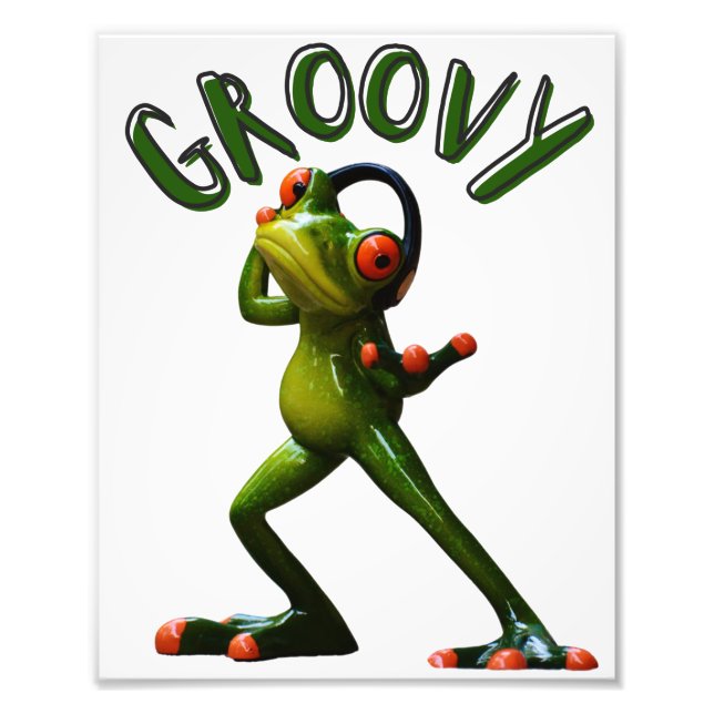 Impression Photo Grenouille verte groovy (Devant)