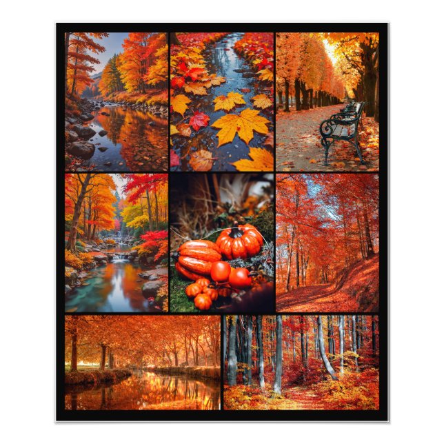 Impression Photo Grille de photos de paysage d'automne (Devant)