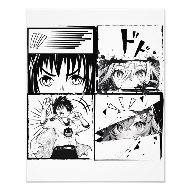 Impression Photo Grilles d'actions Retro Anime (Devant)