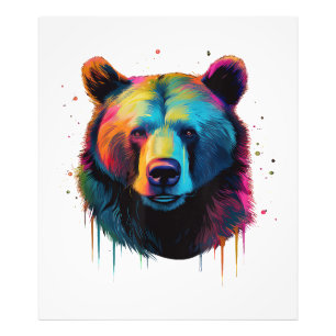 Impression Photo Grizzly Oear Amateurs Pop Art Big Grizzly Ours