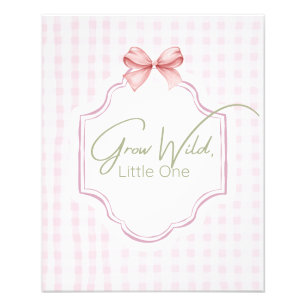 Impression Photo Grow Wild Little One Pépinière rose En vichy Bow