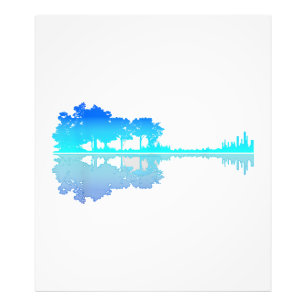 Impression Photo Guitar Lake Shadow Amour Guitariste
