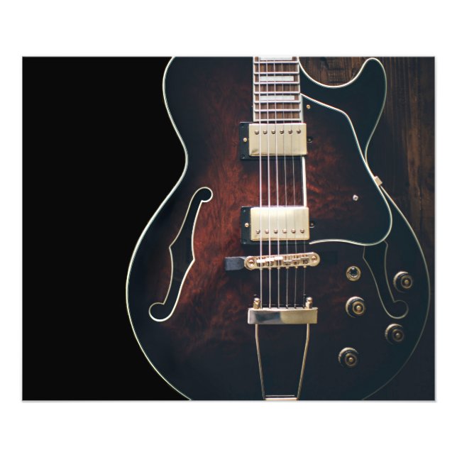 Impression Photo Guitare Électrique Sur Fond Noir (Devant)
