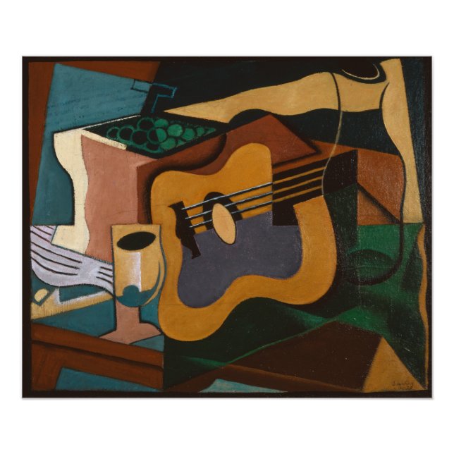 Impression Photo Guitare Et Vin Peinture Abstraite (Devant)