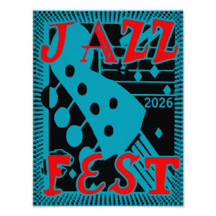 Impression Photo Guitare JazzFest ajouter date, modifier le texte