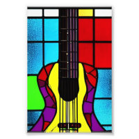 Guitare mosaïque en vitrail