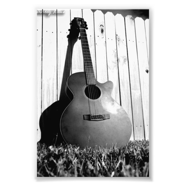 Impression Photo Guitare noire et blanche (Devant)